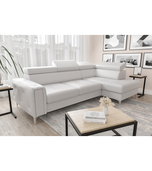 Canapé d'angle convertible ANDRE 202 x 85 cm en plusieurs couleurs