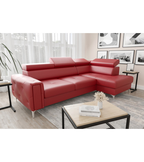 Canapé d'angle convertible ANDRE 202 x 85 cm en plusieurs couleurs