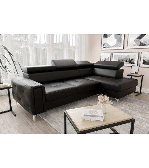 Canapé d'angle convertible ANDRE 202 x 85 cm en plusieurs couleurs