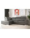 Sofá esquinero convertible de cuero ROYAL I 260 × 185 cm en varios colores