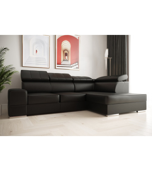 Divano letto angolare in pelle ROYAL I 260 × 185 cm in vari colori