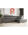 Canapé d'angle convertible en cuir ROYAL I 260 × 185 cm en plusieurs couleurs