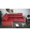 Sofá esquinero convertible de cuero ROYAL II 280 × 210 cm en varios colores