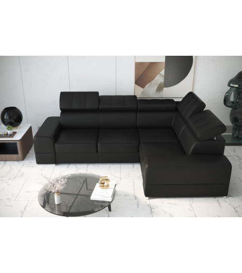 Canapé d'angle convertible ANDRE 202 x 85 cm en plusieurs couleurs