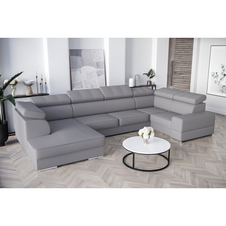 Canapé en U convertible en cuir ROYAL MAX I 210 x 375 x 185 cm en plusieurs couleurs Canapé en U convertible en cuir ROYAL MAX I 210 x 375 x 185 cm en plusieurs couleurs