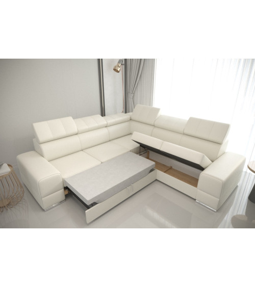 Canapé d'angle convertible ANDRE 202 x 85 cm en plusieurs couleurs