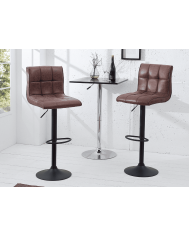 Tabouret de bar MODENA de 95 à 115 cm marron vintage