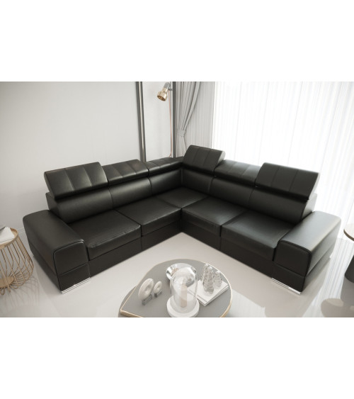 Sofá rinconera convertible de cuero ROYAL MAX 280 x 280 cm en varios colores