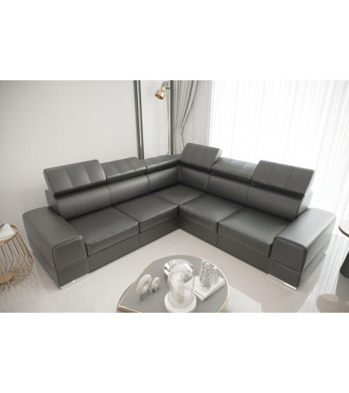 Canapé d'angle convertible en cuir ROYAL MAX 280 x 280 cm en plusieurs couleurs