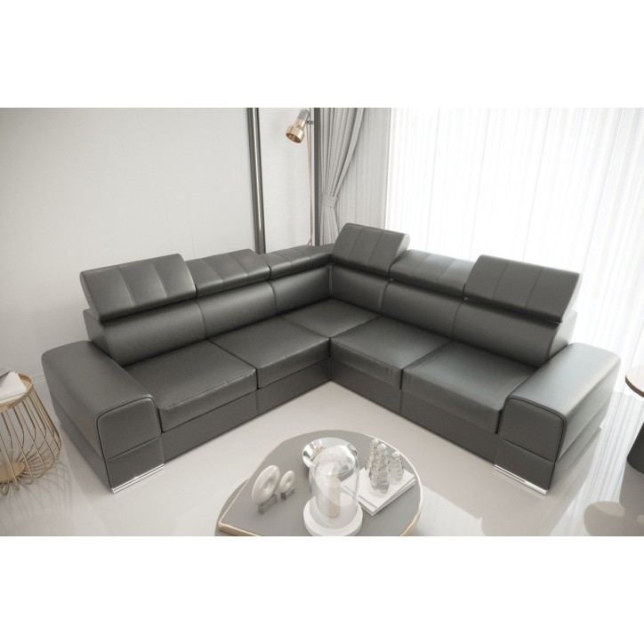 Sofá rinconera convertible de cuero ROYAL MAX 280 x 280 cm en varios colores