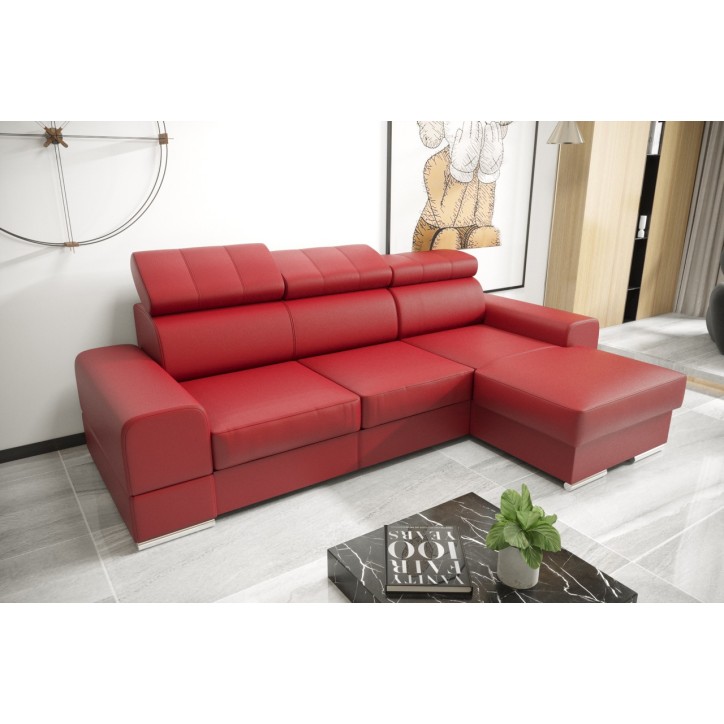 Canapé d'angle convertible en cuir ROYAL MINI 260 x 160 cm en plusieurs couleurs Canapé d'angle convertible en cuir ROYAL MINI 260 x 160 cm en plusieurs couleurs