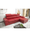 Canapé d'angle convertible en cuir ROYAL MINI 260 x 160 cm en plusieurs couleurs