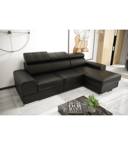 Canapé d'angle convertible ANDRE 202 x 85 cm en plusieurs couleurs
