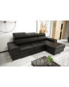 Canapé d'angle convertible en cuir ROYAL MINI 260 x 160 cm en plusieurs couleurs