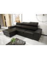 Sofá rinconera convertible de cuero ROYAL MINI 260 x 160 cm en varios colores
