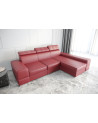 Canapé d'angle convertible en cuir ROYAL 295 x 185 cm en plusieurs couleurs
