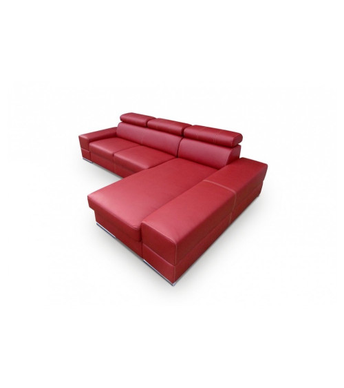 Sofá rinconera convertible de cuero ROYAL 295 x 185 cm en varios colores
