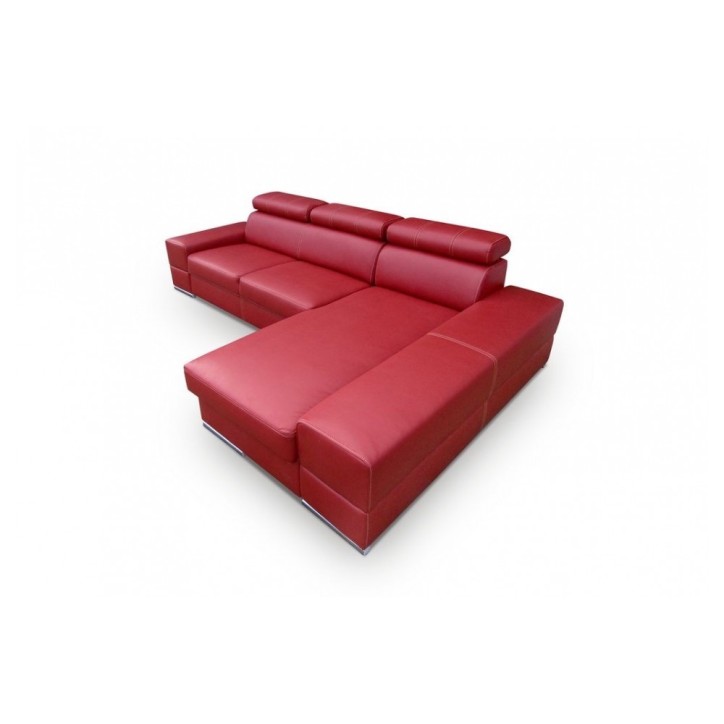 Sofá rinconera convertible de cuero ROYAL 295 x 185 cm en varios colores