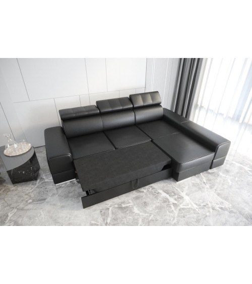 Canapé d'angle convertible ANDRE 202 x 85 cm en plusieurs couleurs