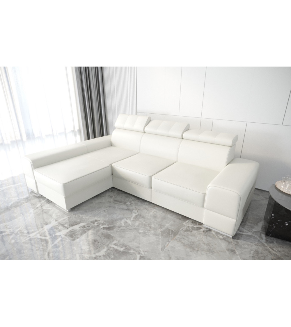 Canapé d'angle convertible ANDRE 202 x 85 cm en plusieurs couleurs