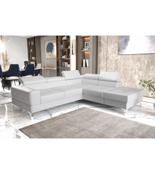 Divano angolare trasformabile in pelle TOSCANIA II 250 x 225 cm in vari colori
