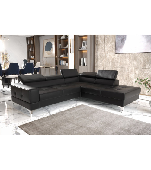 Sofá rinconera convertible de cuero TOSCANIA II 250 x 225 cm en varios colores