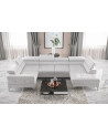 Sofá en U convertible de cuero TOSCANIA MAX I 170 x 350 x 185 cm en varios colores