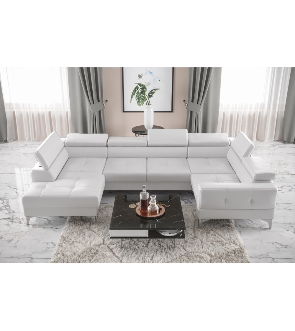 Divano a U trasformabile in pelle TOSCANIA MAX I 170 x 350 x 185 cm in vari colori Divano a U trasformabile in pelle TOSCANIA MAX I 170 x 350 x 185 cm in vari colori