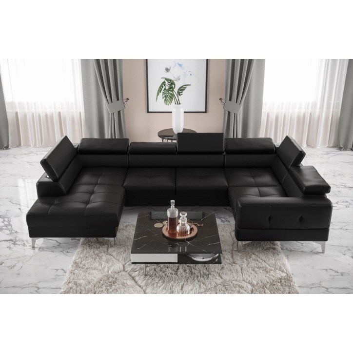 Canapé en U convertible en cuir TOSCANIA MAX I 170 x 350 x 185 cm en plusieurs couleurs Canapé en U convertible en cuir TOSCANIA MAX I 170 x 350 x 185 cm en plusieurs couleurs