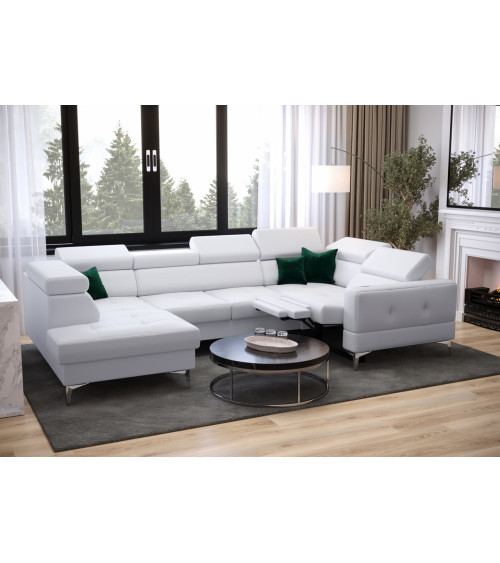 Canapé d'angle convertible ANDRE 202 x 85 cm en plusieurs couleurs