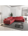Sofá rinconera convertible de cuero TOSCANIA MAX 250 x 250 cm en varios colores
