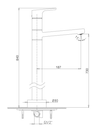 Colonne baignoire LUNA chrome