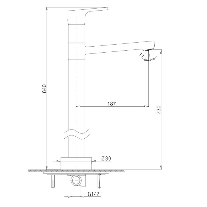 Colonne baignoire LUNA chrome