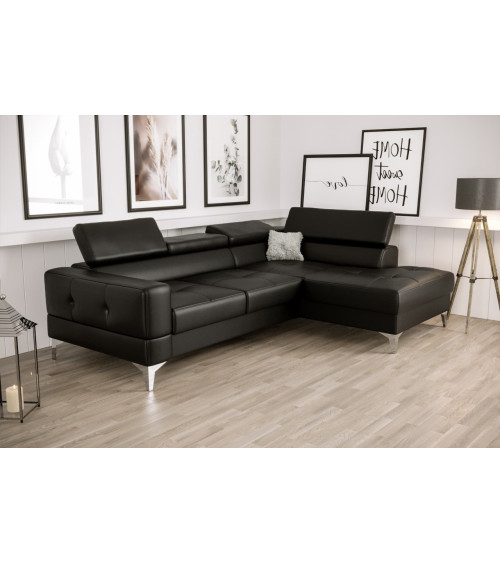 Canapé d'angle convertible ANDRE 202 x 85 cm en plusieurs couleurs