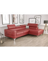 Canapé d'angle convertible en cuir TOSCANIA MINI 250 x 170 cm en plusieurs couleurs