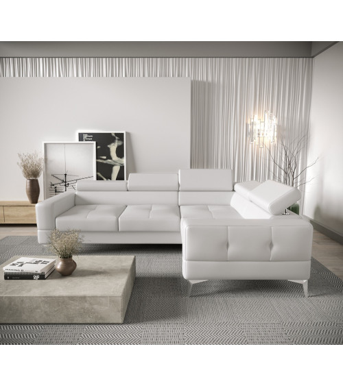 Canapé d'angle convertible ANDRE 202 x 85 cm en plusieurs couleurs