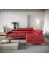 Canapé d'angle convertible en cuir TOSCANIA MINI 250 x 185 cm en plusieurs couleurs