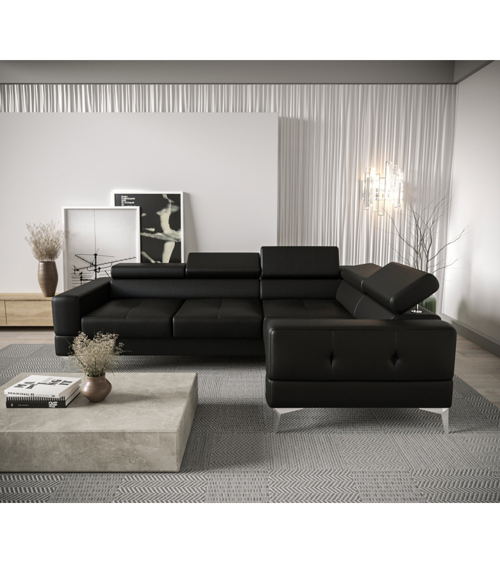Canapé d'angle convertible ANDRE 202 x 85 cm en plusieurs couleurs