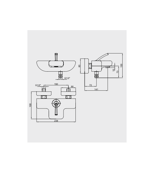 Mitigeur baignoire NOVITA chrome