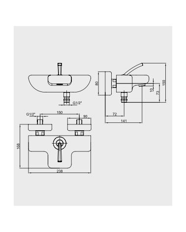 Mitigeur baignoire NOVITA chrome
