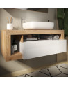 Mueble de baño HAMBURG blanco brillante y Kadiz 110 x 47 x 49 cm