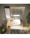 Mueble de baño HAMBURG blanco brillante y Kadiz 110 x 47 x 49 cm