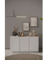 Aparador 3 puertas FANTASY blanco lacado/roble Cadiz 155 cm