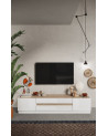 Mueble TV FANTASY blanco lacado/roble cadiz 205 cm