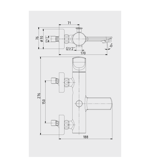 Mitigeur baignoire MYRA noir