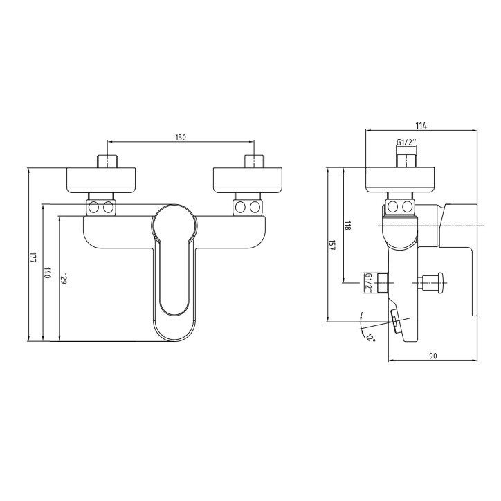 Mitigeur baignoire NITA chrome