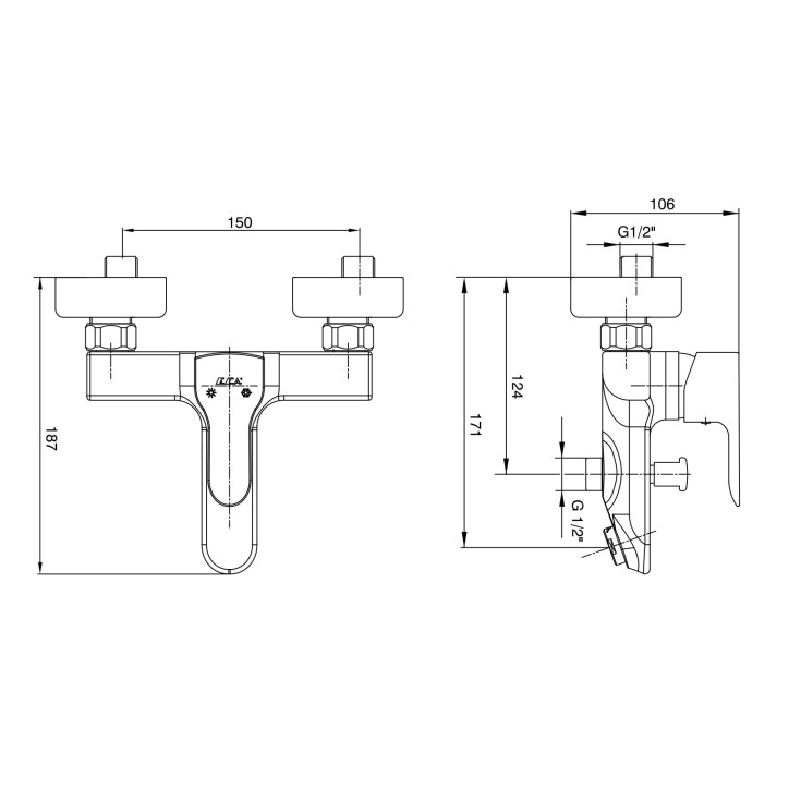 Mitigeur baignoire STAR chrome