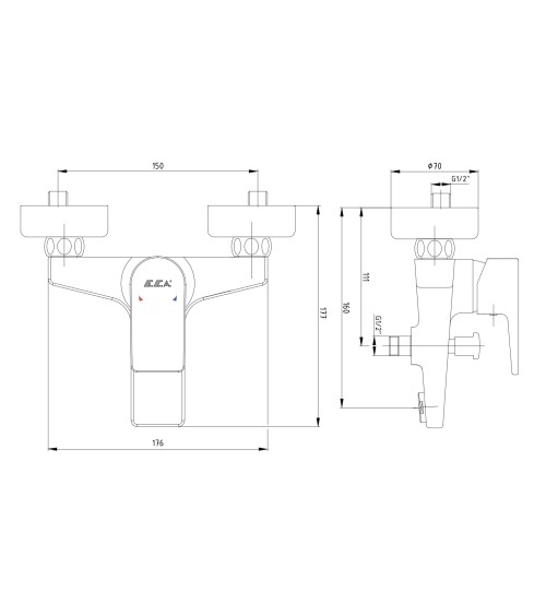 Mitigeur baignoire DALIA chrome