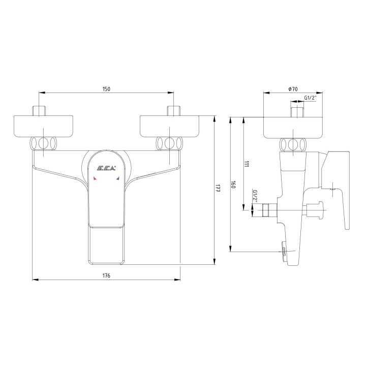 Mitigeur baignoire DALIA chrome
