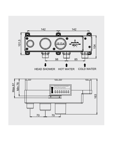 Mitigeur encastré NOVITA - Inverseur 3 voies